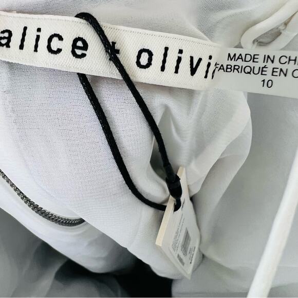 Alice + Olivia Tayla Structured Lantern Mini Dress Size 10 NWT - Picture 5 of 10